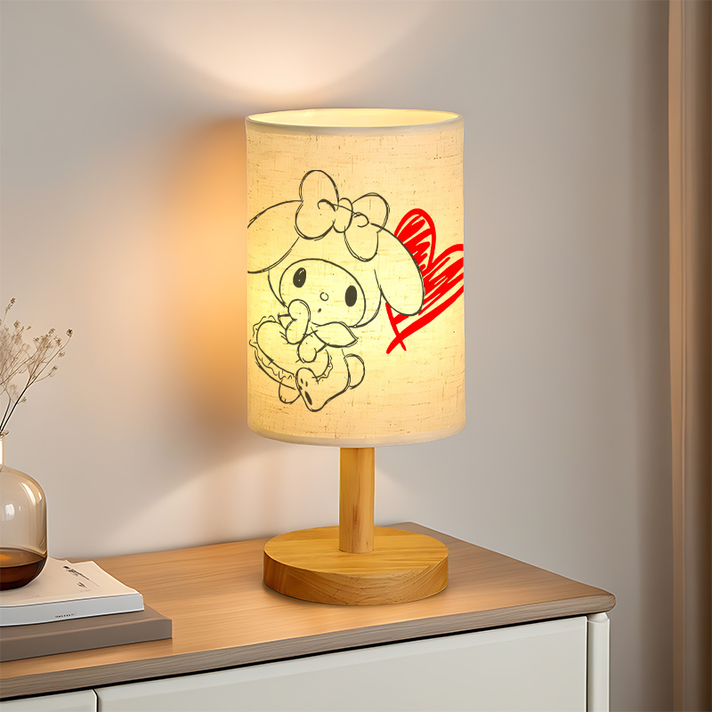 A Modern USB-powered Linen Table Lamp Featuring Creative Patterns