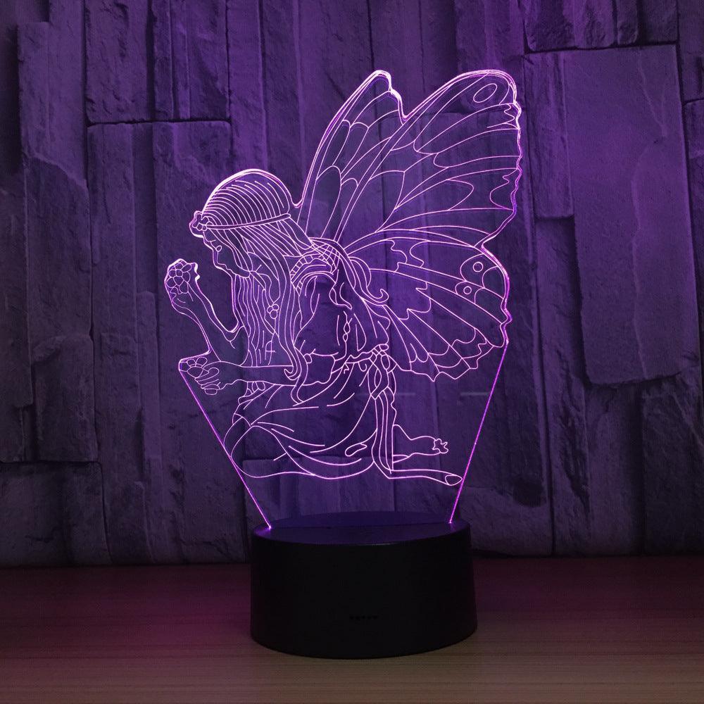 Flower Fairy 3D Optical Illusion Lamp - 3D Optical Lamp