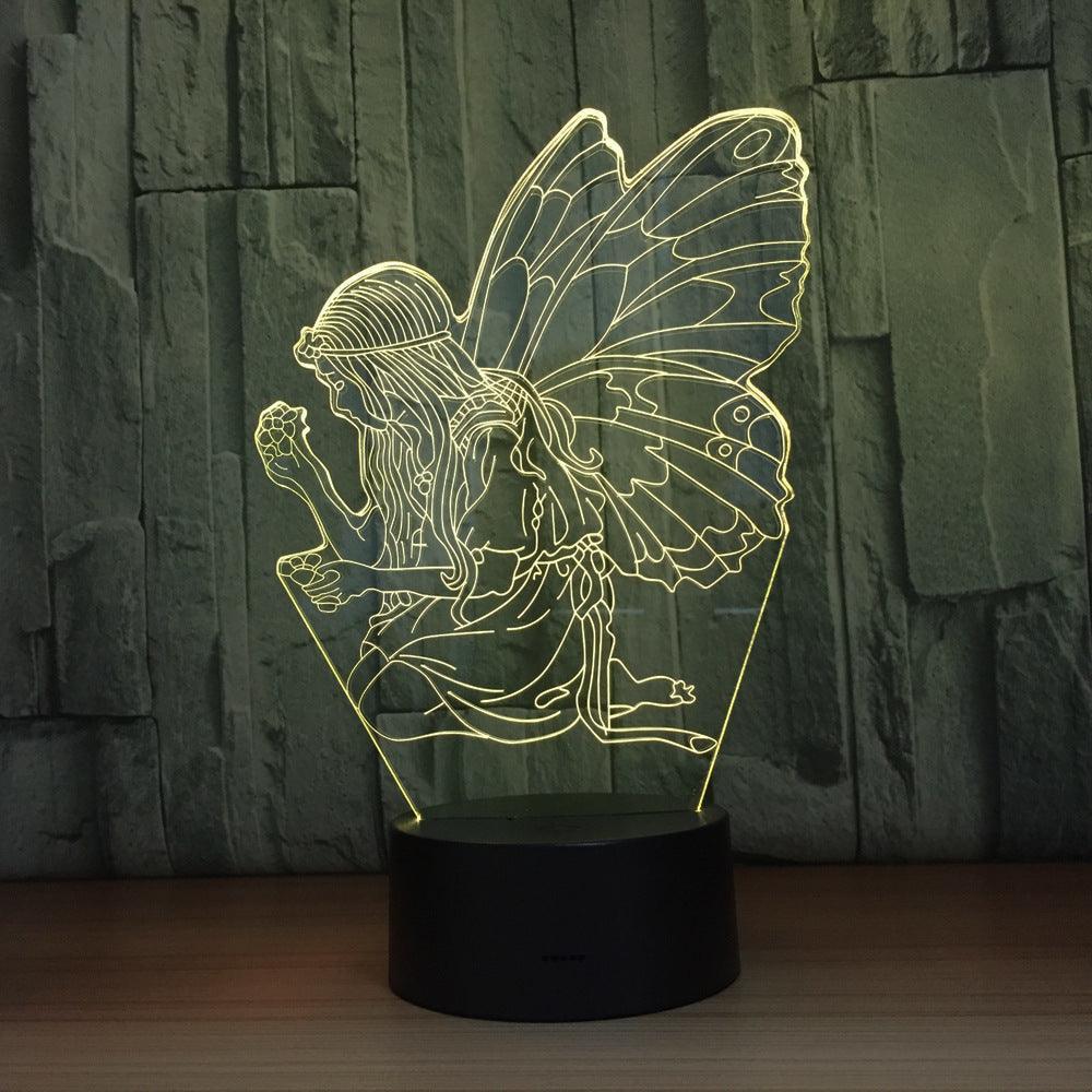 Flower Fairy 3D Optical Illusion Lamp - 3D Optical Lamp