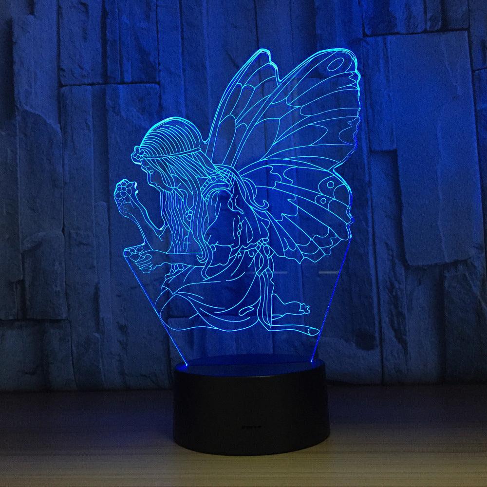 Flower Fairy 3D Optical Illusion Lamp - 3D Optical Lamp