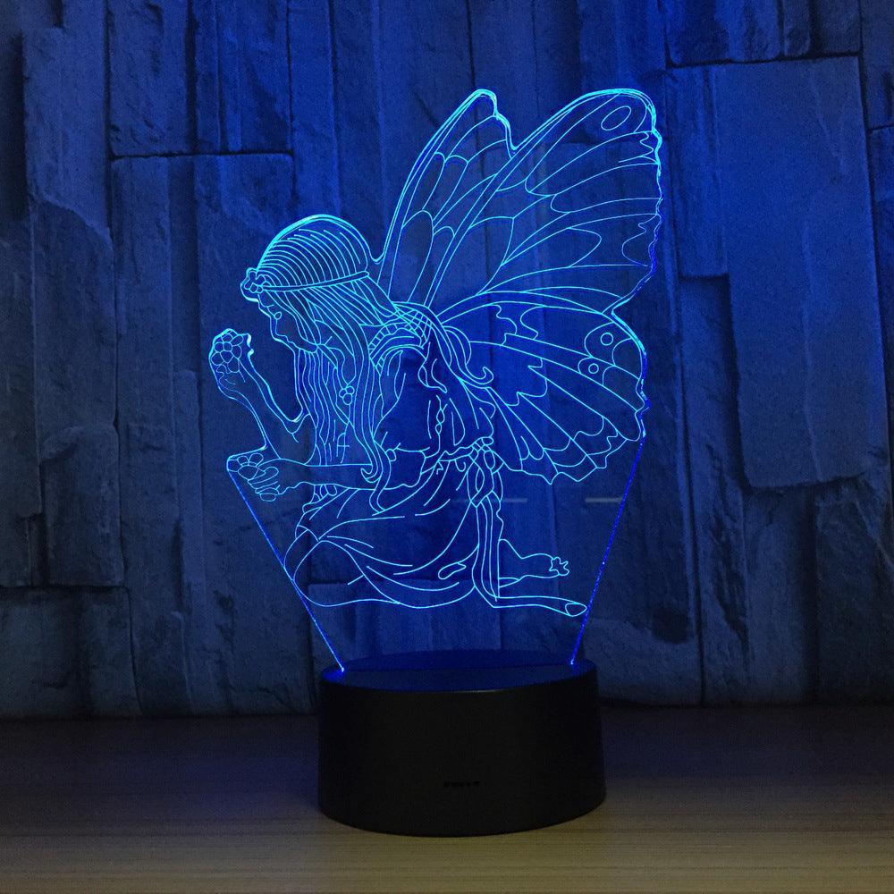 Flower Fairy 3D Optical Illusion Lamp - 3D Optical Lamp