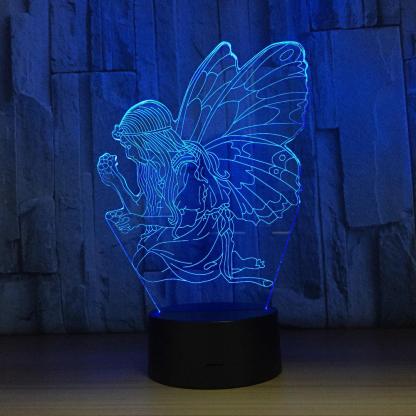 Flower Fairy 3D Optical Illusion Lamp - 3D Optical Lamp