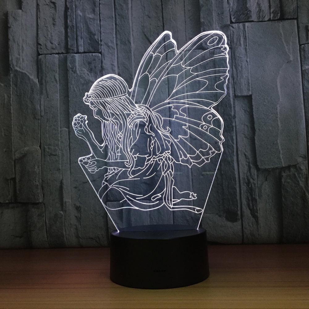 Flower Fairy 3D Optical Illusion Lamp - 3D Optical Lamp