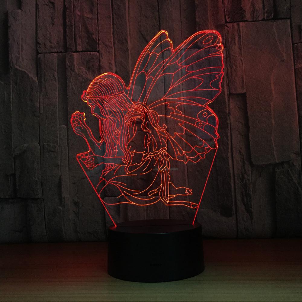 Flower Fairy 3D Optical Illusion Lamp - 3D Optical Lamp