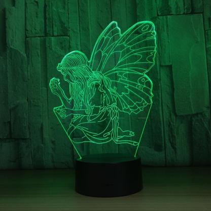 Flower Fairy 3D Optical Illusion Lamp - 3D Optical Lamp