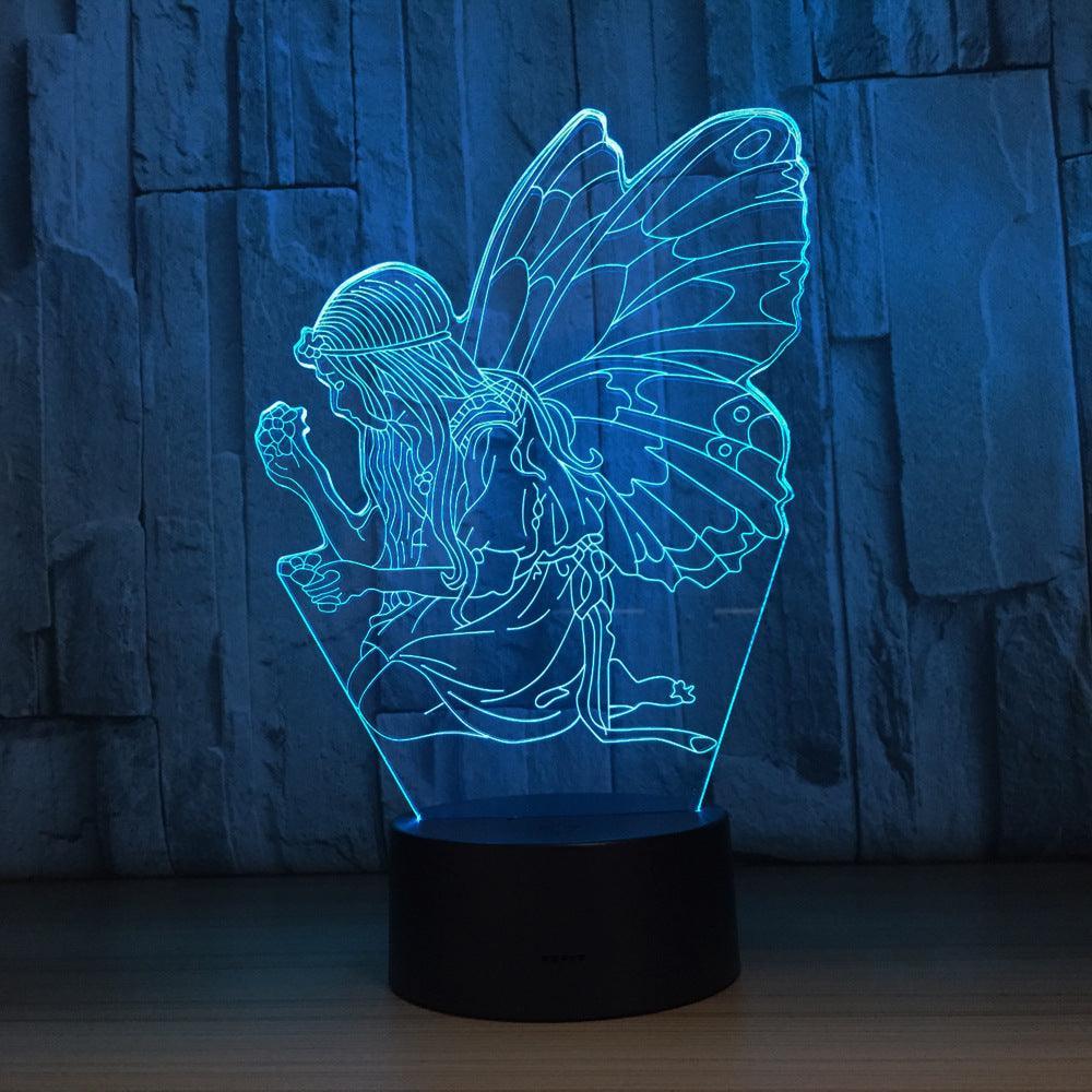 Flower Fairy 3D Optical Illusion Lamp - 3D Optical Lamp