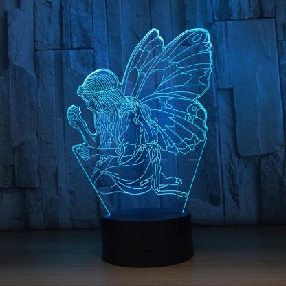 Flower Fairy 3D Optical Illusion Lamp - 3D Optical Lamp