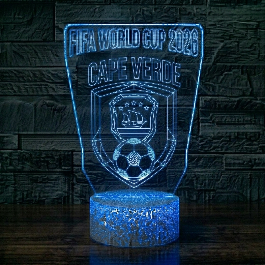 FIFA 2026 Cape Verde Soccer Sports Themed 3D Optical Lamp