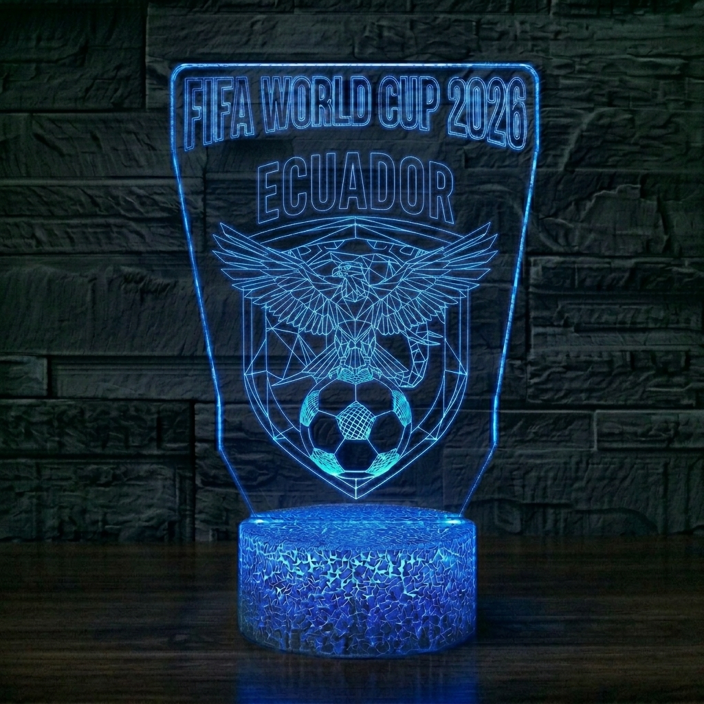 FIFA 2026 Ecuador Soccer Sports Themed 3D Optical Lamp