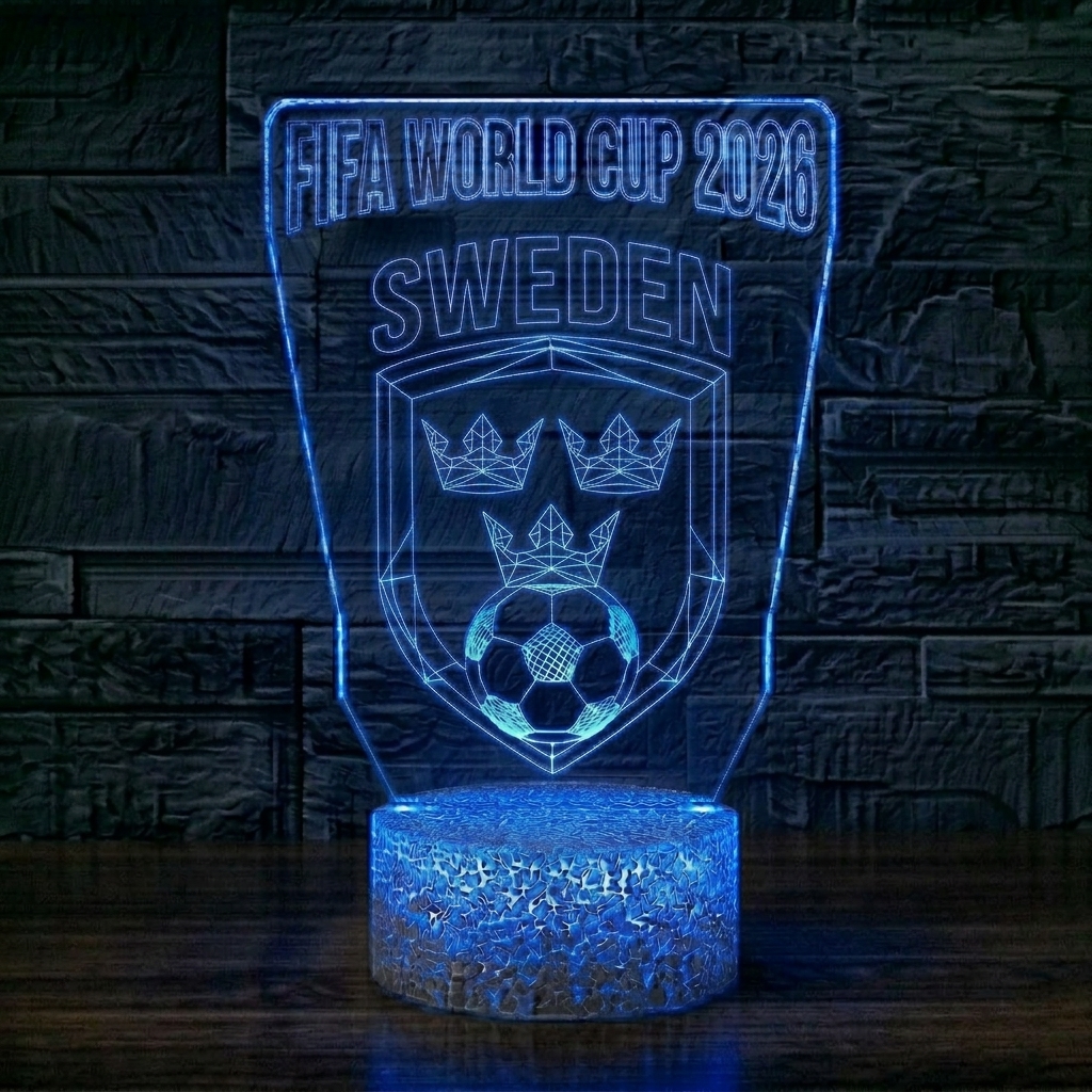 FIFA 2026 Sweden Soccer Sports Themed 3D Optical Lamp
