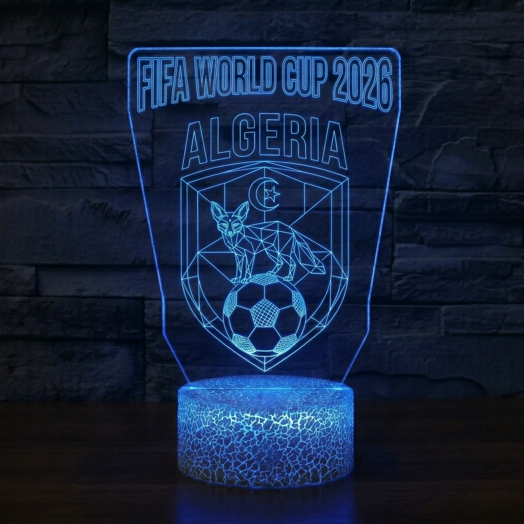 FIFA 2026 Algeria Soccer Sports Themed 3D Optical Lamp