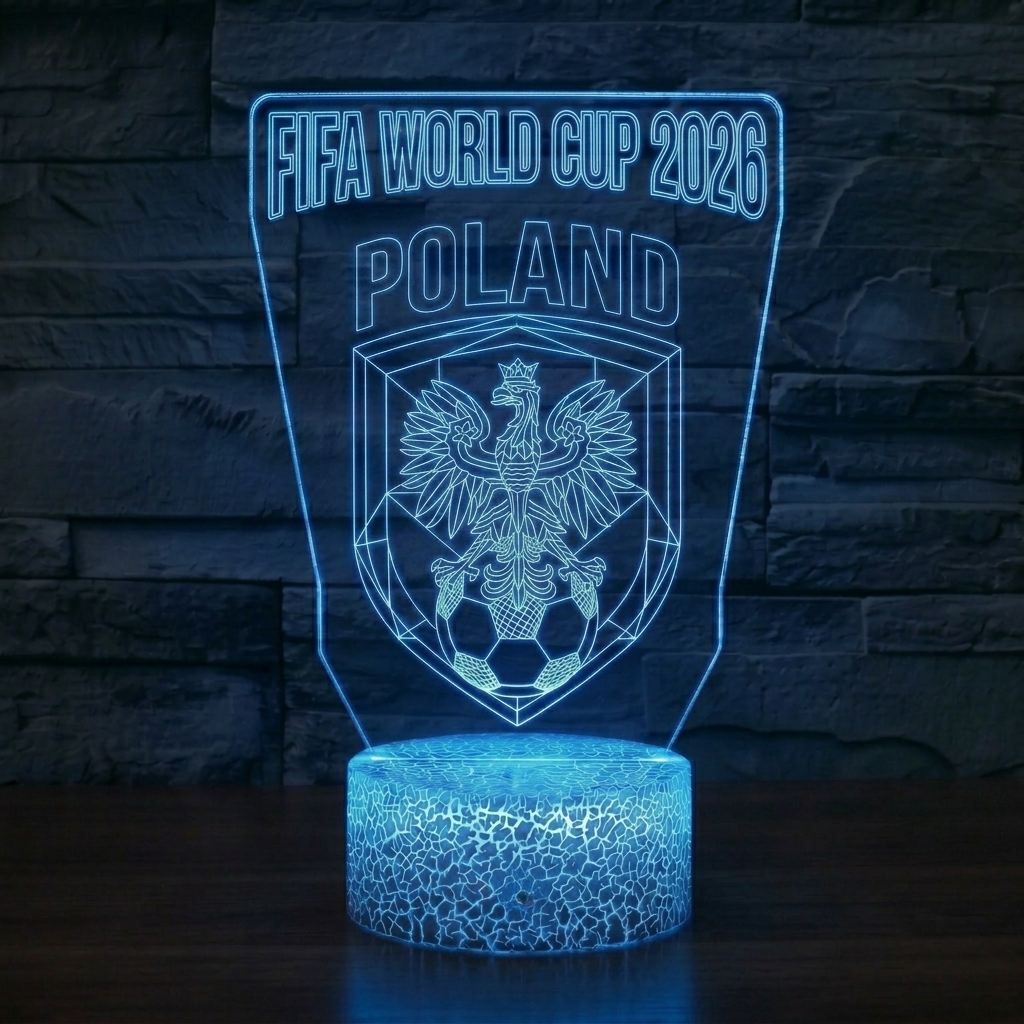 FIFA 2026 Poland Soccer Sports Themed 3D Optical Lamp