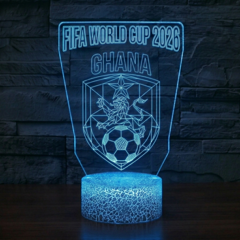 FIFA 2026 Ghana Soccer Sports Themed 3D Optical Lamp