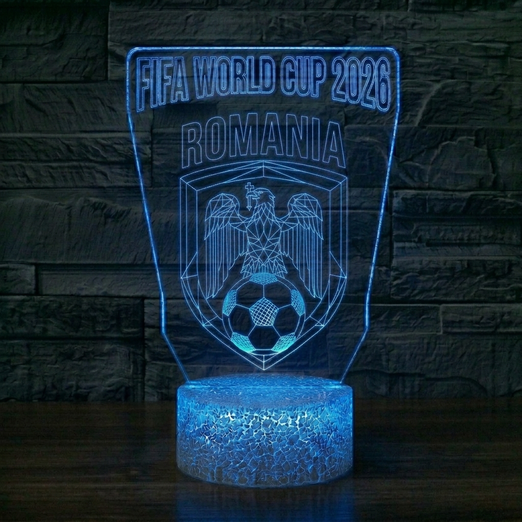 FIFA 2026 Romania Soccer Sports Themed 3D Optical Lamp