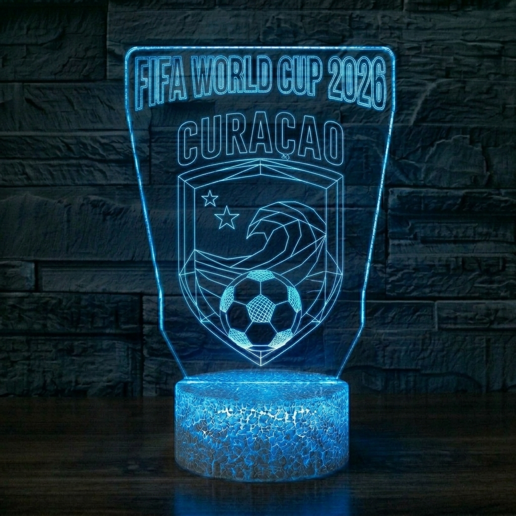 FIFA 2026 Curaçao Soccer Sports Themed 3D Optical Lamp