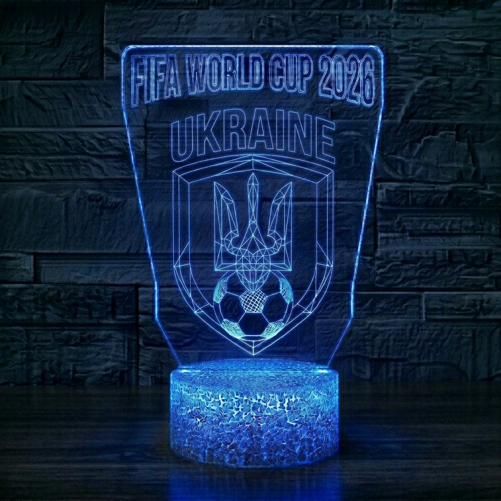 FIFA 2026 Ukraine Soccer Sports Themed 3D Optical Lamp