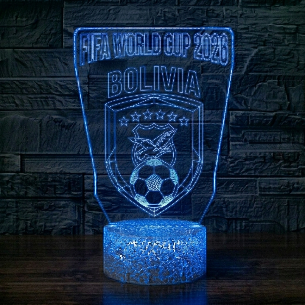 FIFA 2026 Bolivia Soccer Sports Themed 3D Optical Lamp