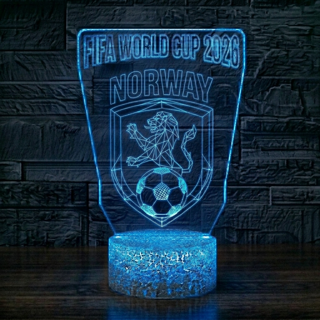 FIFA 2026 Norway Soccer Sports Themed 3D Optical Lamp