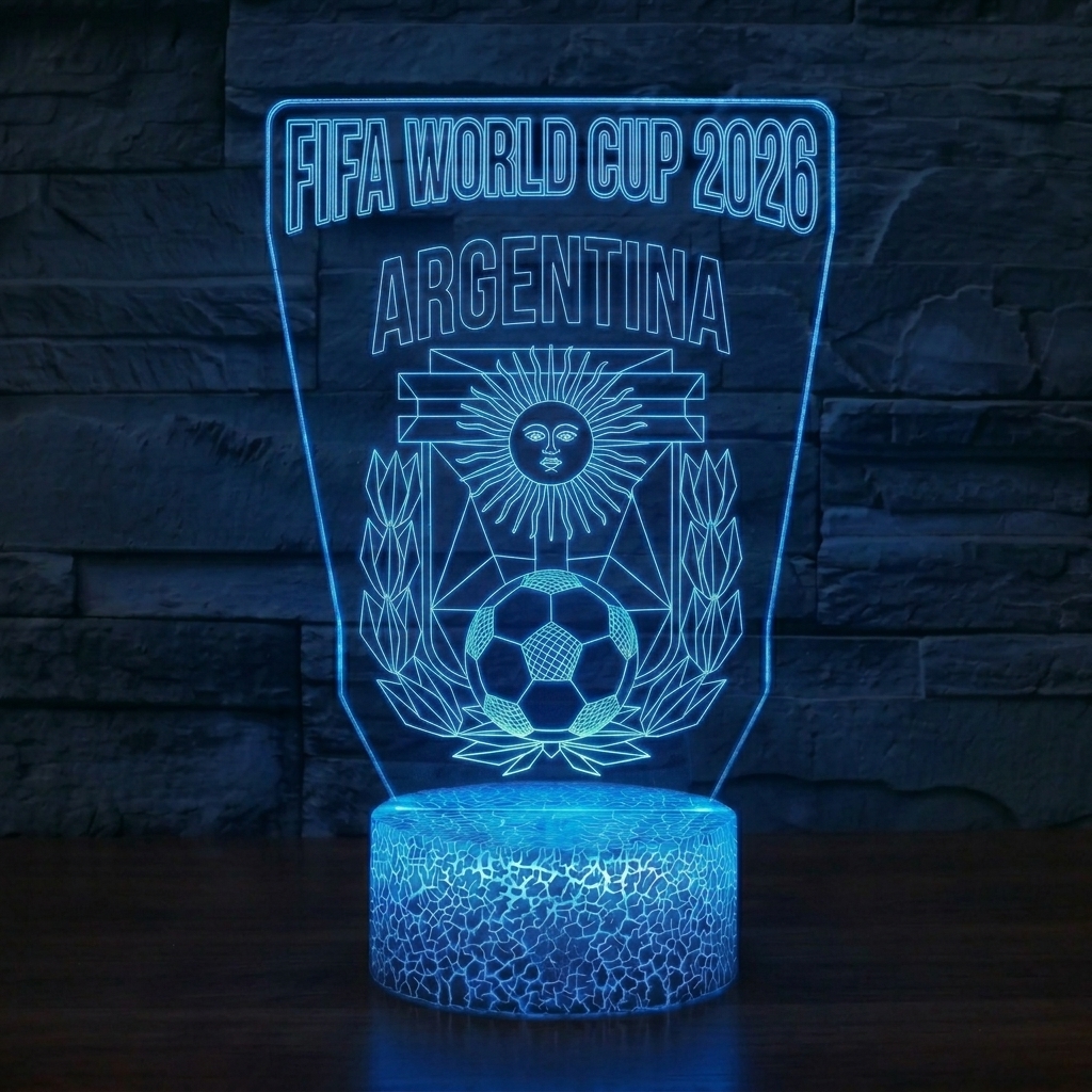 FIFA 2026 Argentina Soccer Sports Themed 3D Optical Lamp