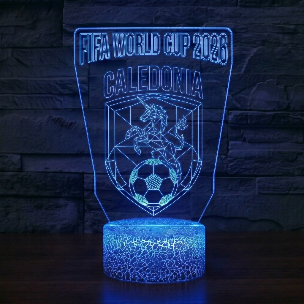 FIFA 2026 Caledonia Soccer Sports Themed 3D Optical Lamp