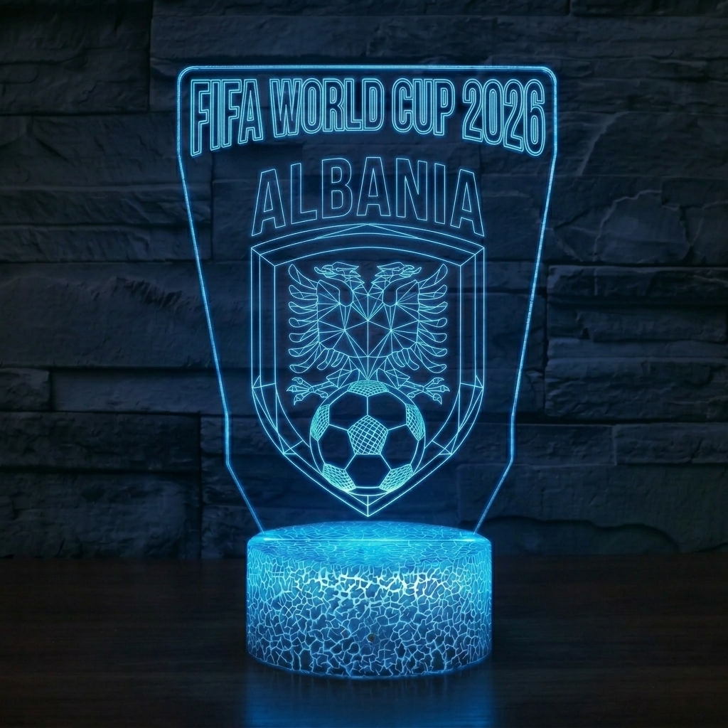 FIFA 2026 Albania Soccer Sports Themed 3D Optical Lamp