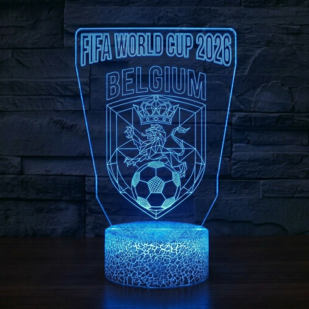 FIFA 2026 Belgium Soccer Sports Themed 3D Optical Lamp