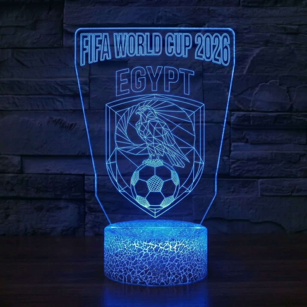 FIFA 2026 Egypt Soccer Sports Themed 3D Optical Lamp