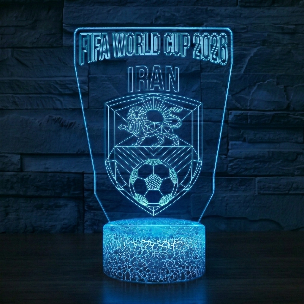 FIFA 2026 Iran Soccer Sports Themed 3D Optical Lamp