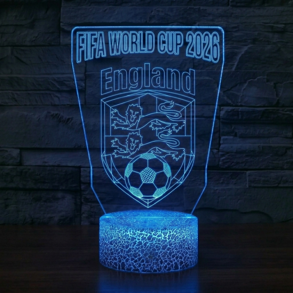 FIFA 2026 England Soccer Sports Themed 3D Optical Lamp