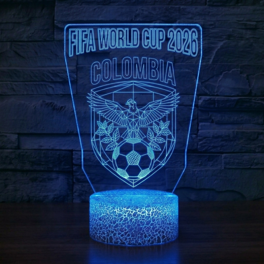 FIFA 2026 Colombia Soccer Sports Themed 3D Optical Lamp
