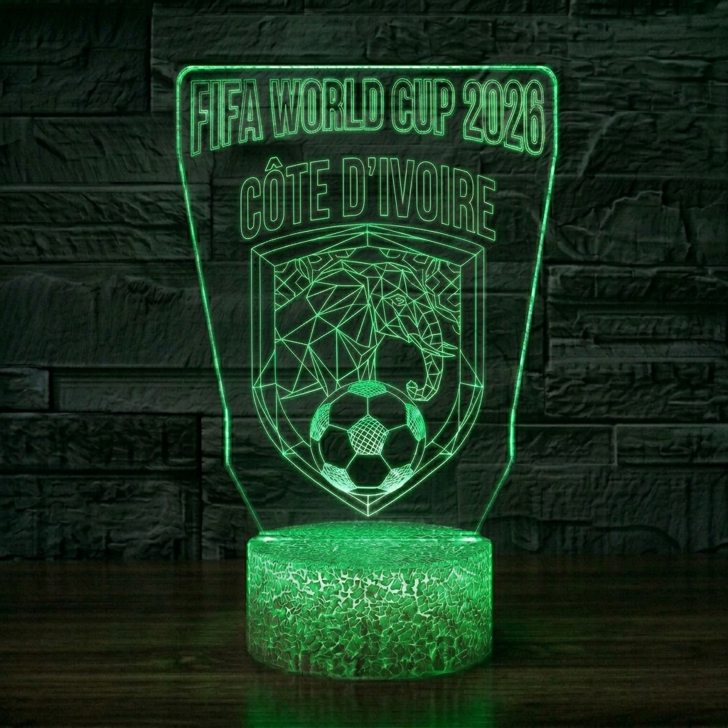 FIFA 2026 Côte d'Ivoire Soccer Sports Themed 3D Optical Lamp