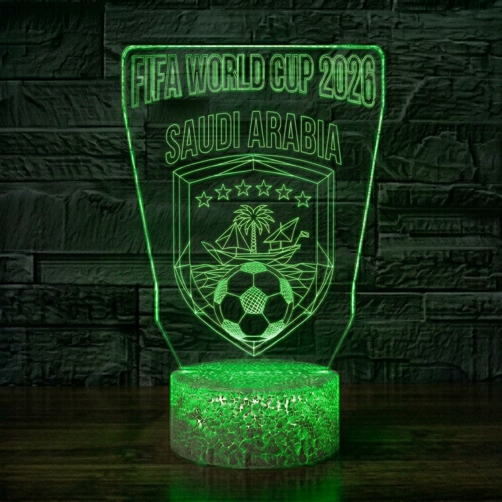 FIFA 2026 Saudi Arabia Soccer Sports Themed 3D Optical Lamp