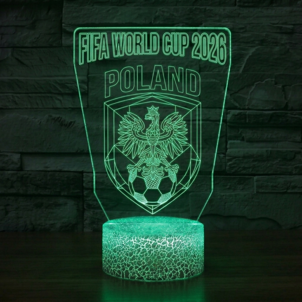 FIFA 2026 Poland Soccer Sports Themed 3D Optical Lamp