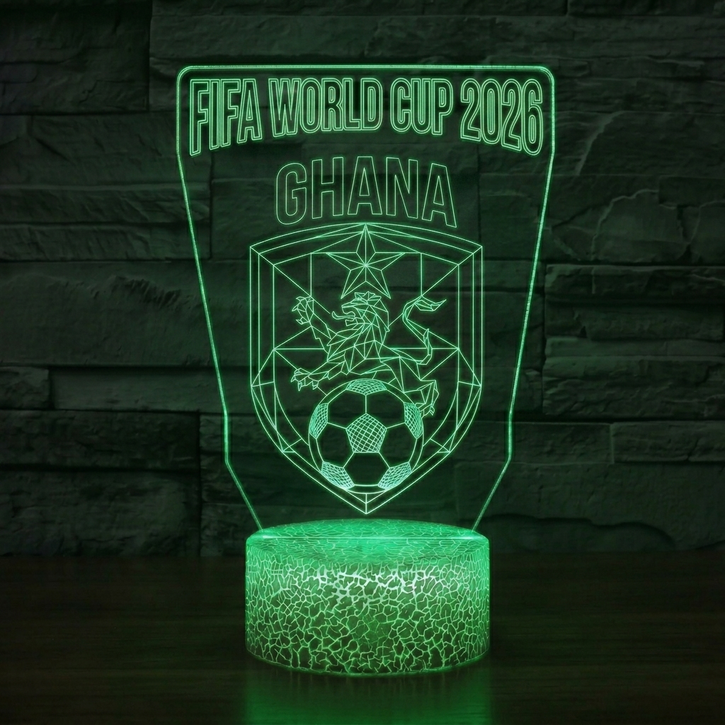 FIFA 2026 Ghana Soccer Sports Themed 3D Optical Lamp