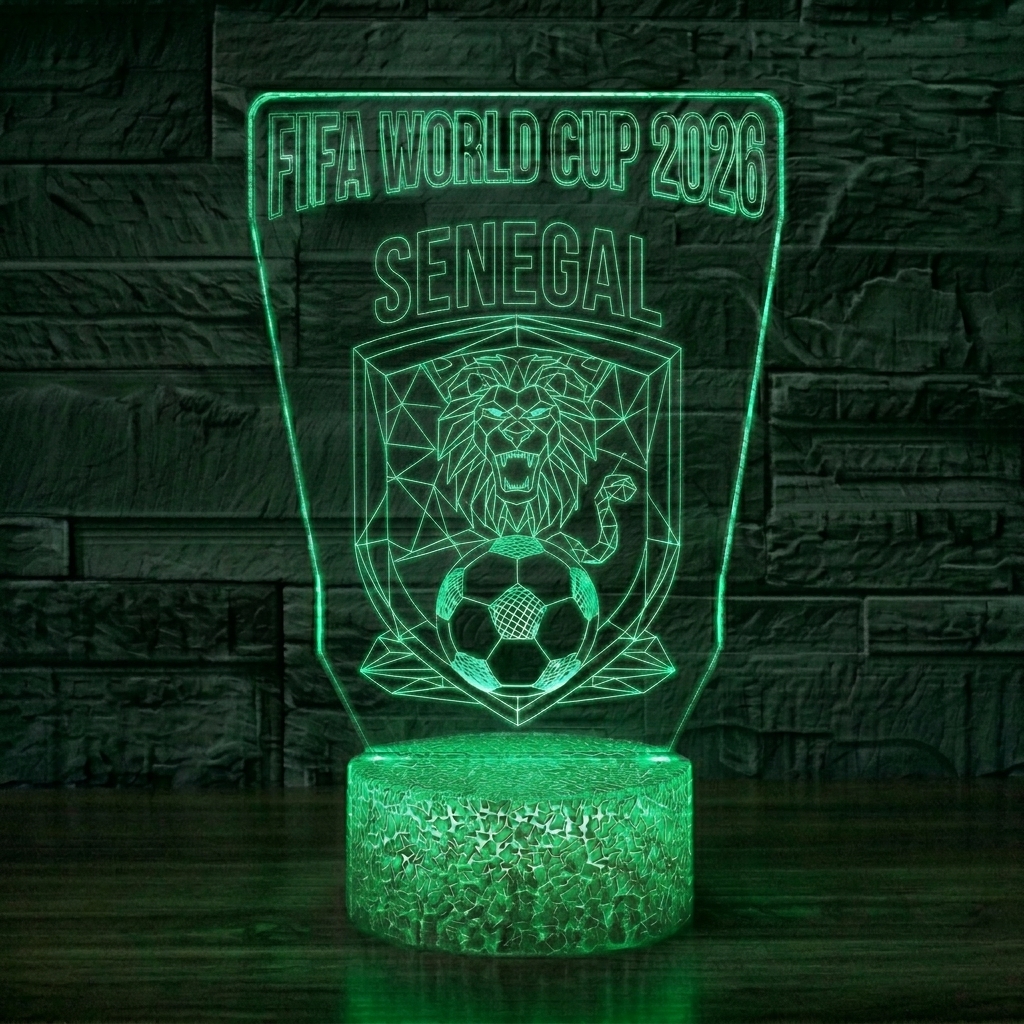 FIFA 2026 Senegal Soccer Sports Themed 3D Optical Lamp