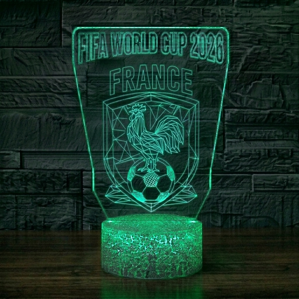 FIFA 2026 France Soccer Sports Themed 3D Optical Lamp
