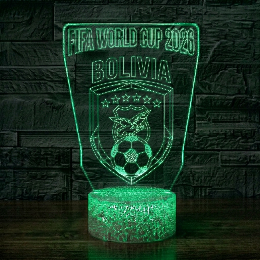 FIFA 2026 Bolivia Soccer Sports Themed 3D Optical Lamp