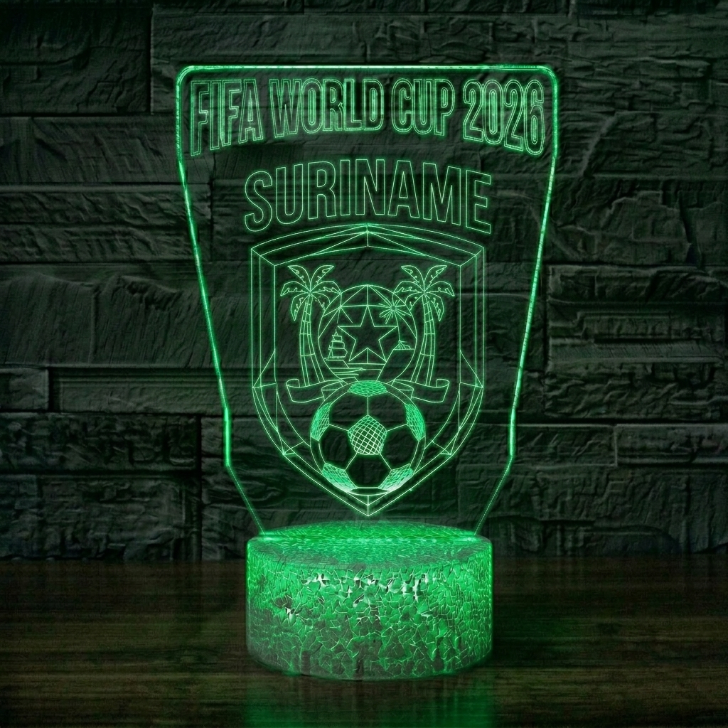 FIFA 2026 Suriname Soccer Sports Themed 3D Optical Lamp
