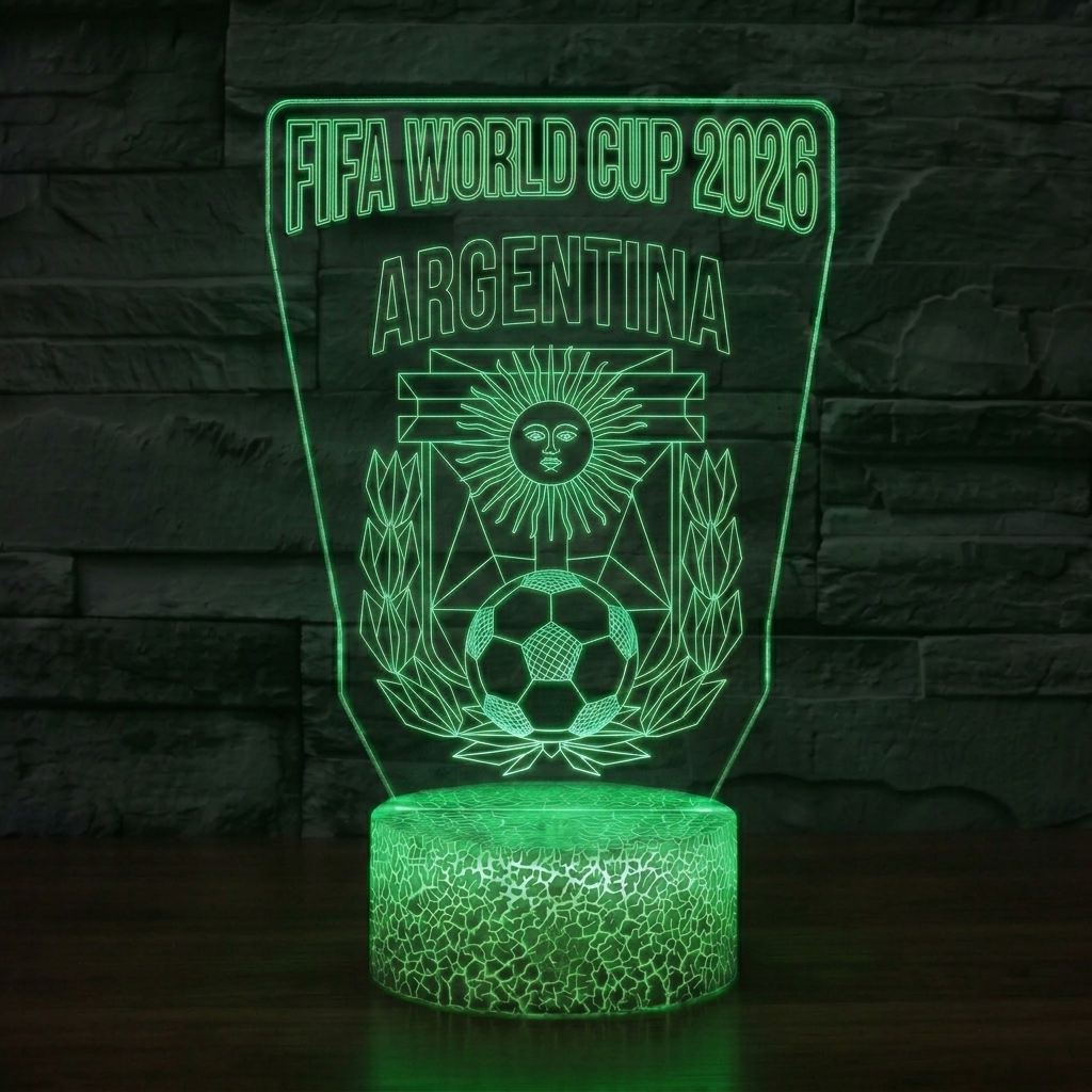 FIFA 2026 Argentina Soccer Sports Themed 3D Optical Lamp