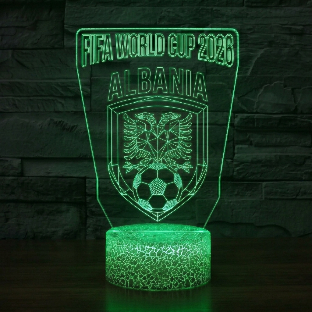 FIFA 2026 Albania Soccer Sports Themed 3D Optical Lamp