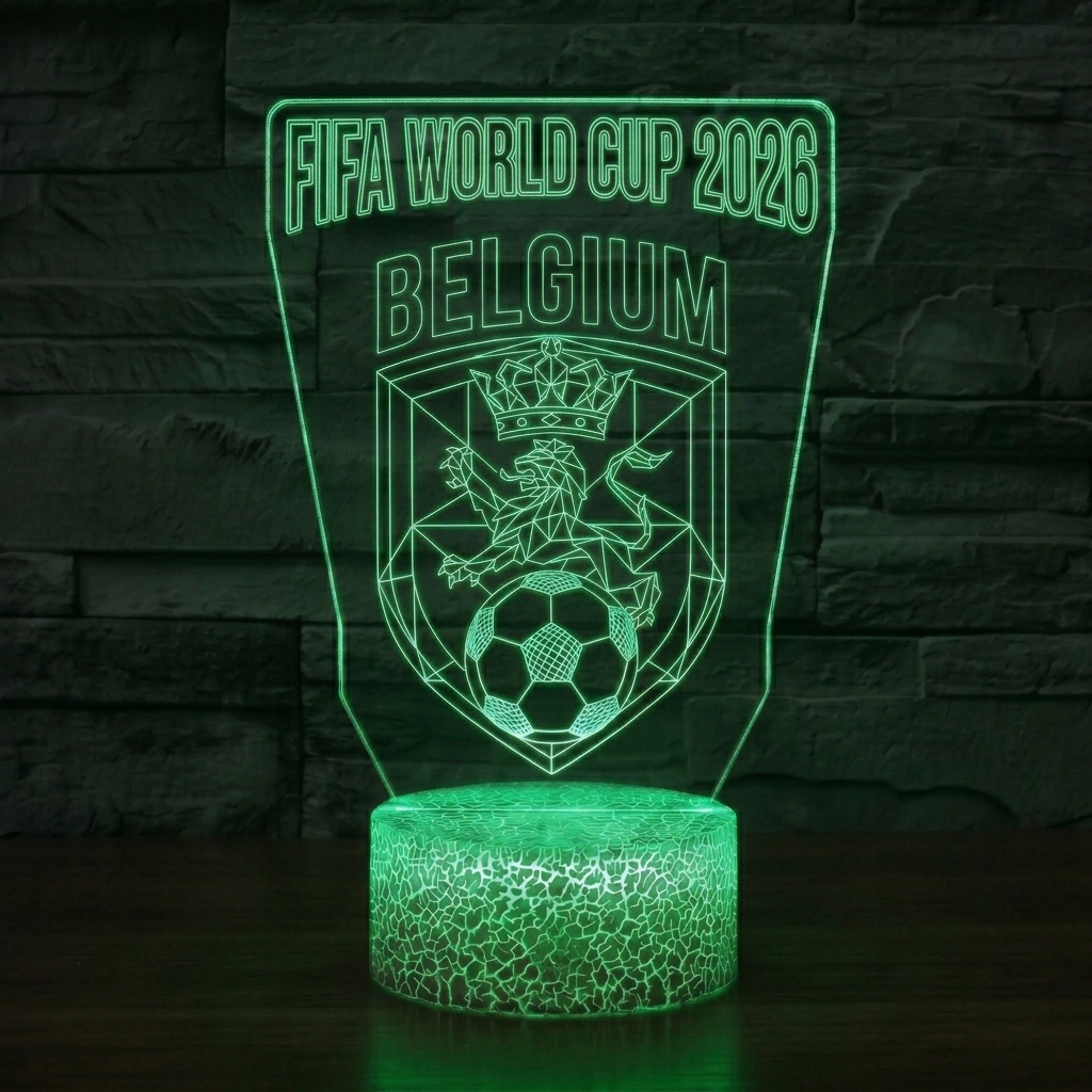 FIFA 2026 Belgium Soccer Sports Themed 3D Optical Lamp