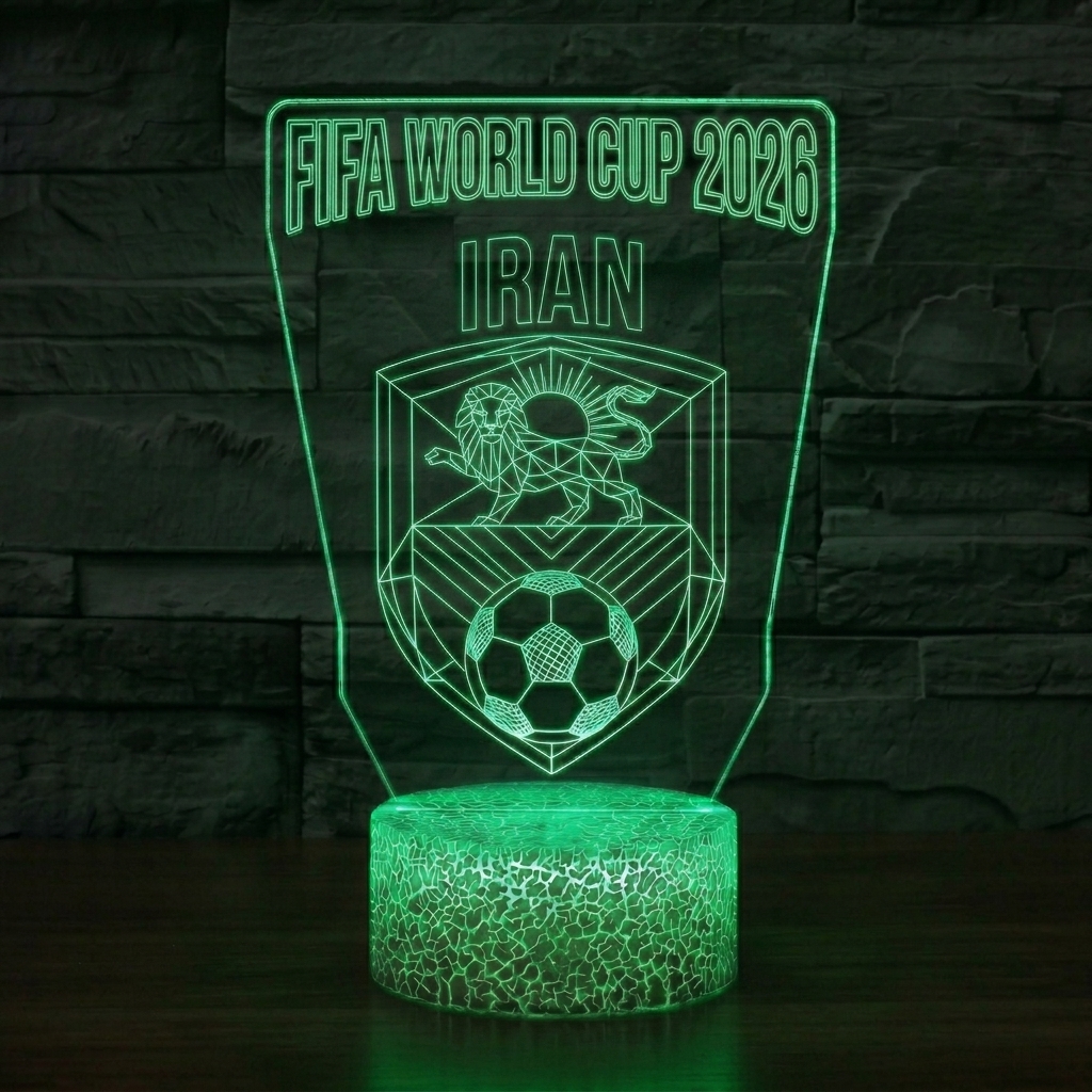 FIFA 2026 Iran Soccer Sports Themed 3D Optical Lamp