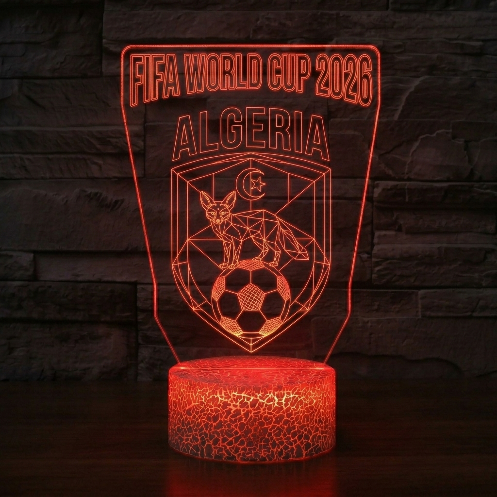 FIFA 2026 Algeria Soccer Sports Themed 3D Optical Lamp