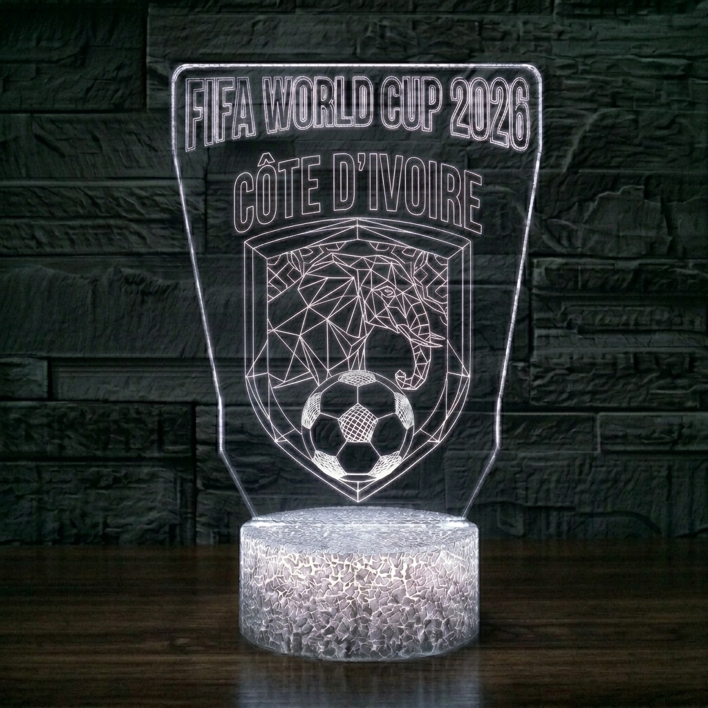 FIFA 2026 Côte d'Ivoire Soccer Sports Themed 3D Optical Lamp