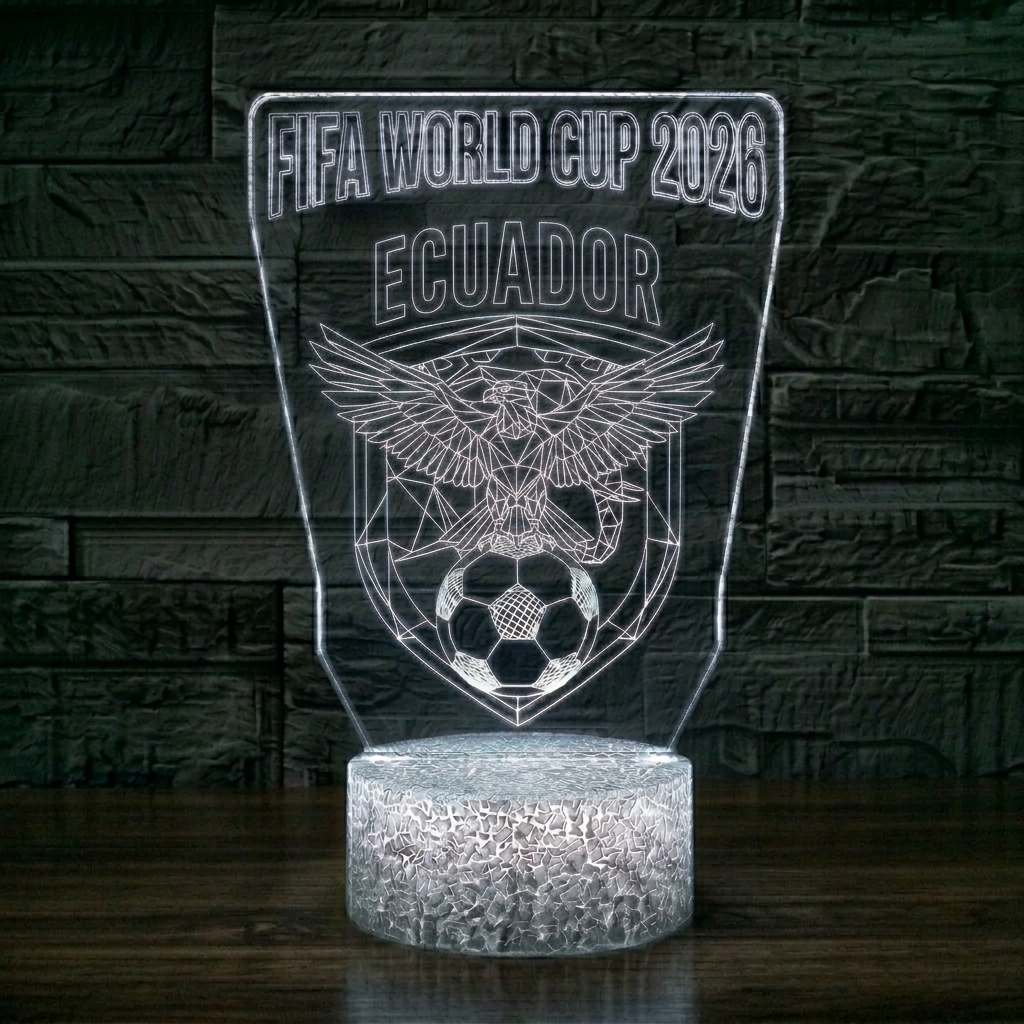 FIFA 2026 Ecuador Soccer Sports Themed 3D Optical Lamp