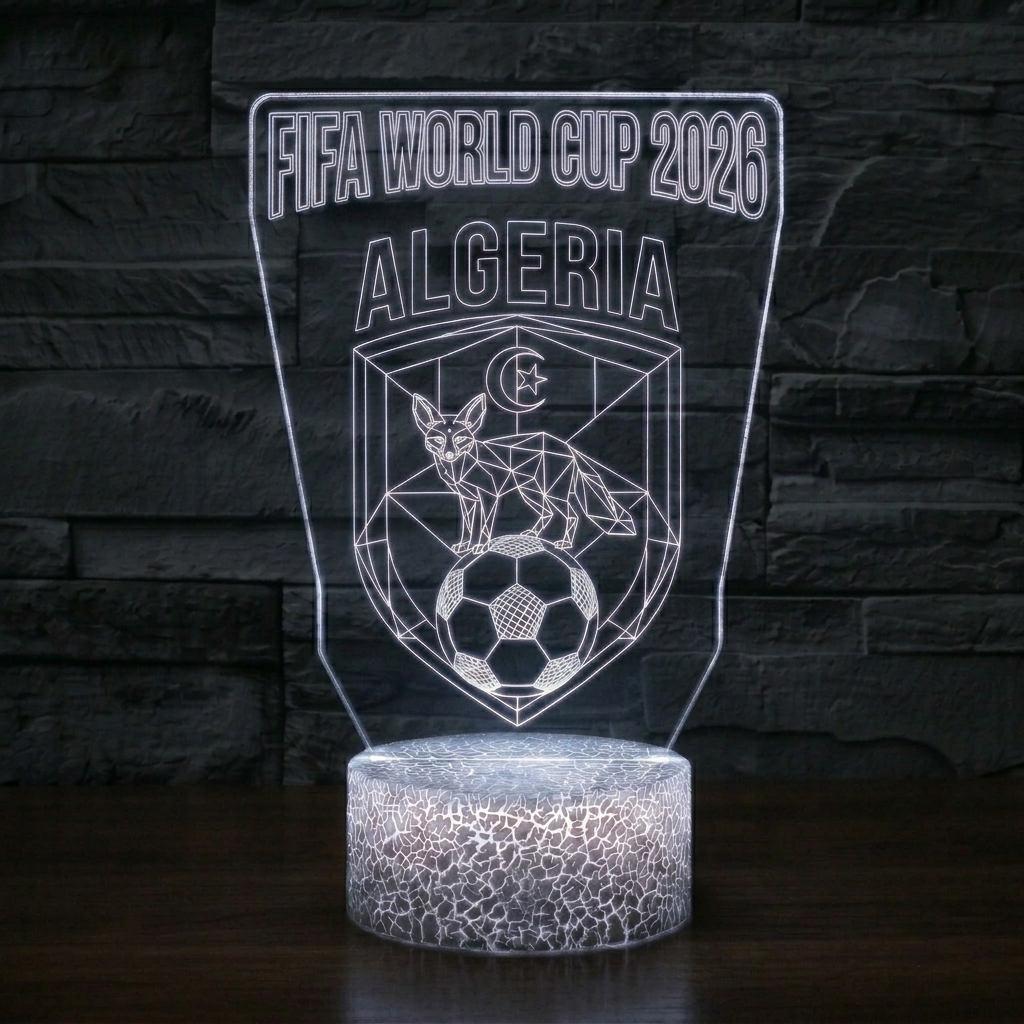 FIFA 2026 Algeria Soccer Sports Themed 3D Optical Lamp