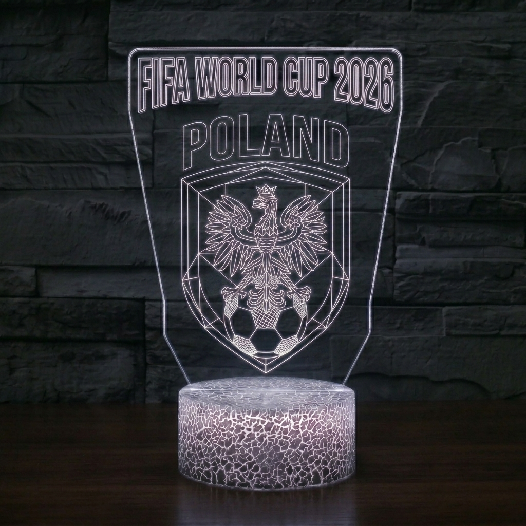 FIFA 2026 Poland Soccer Sports Themed 3D Optical Lamp