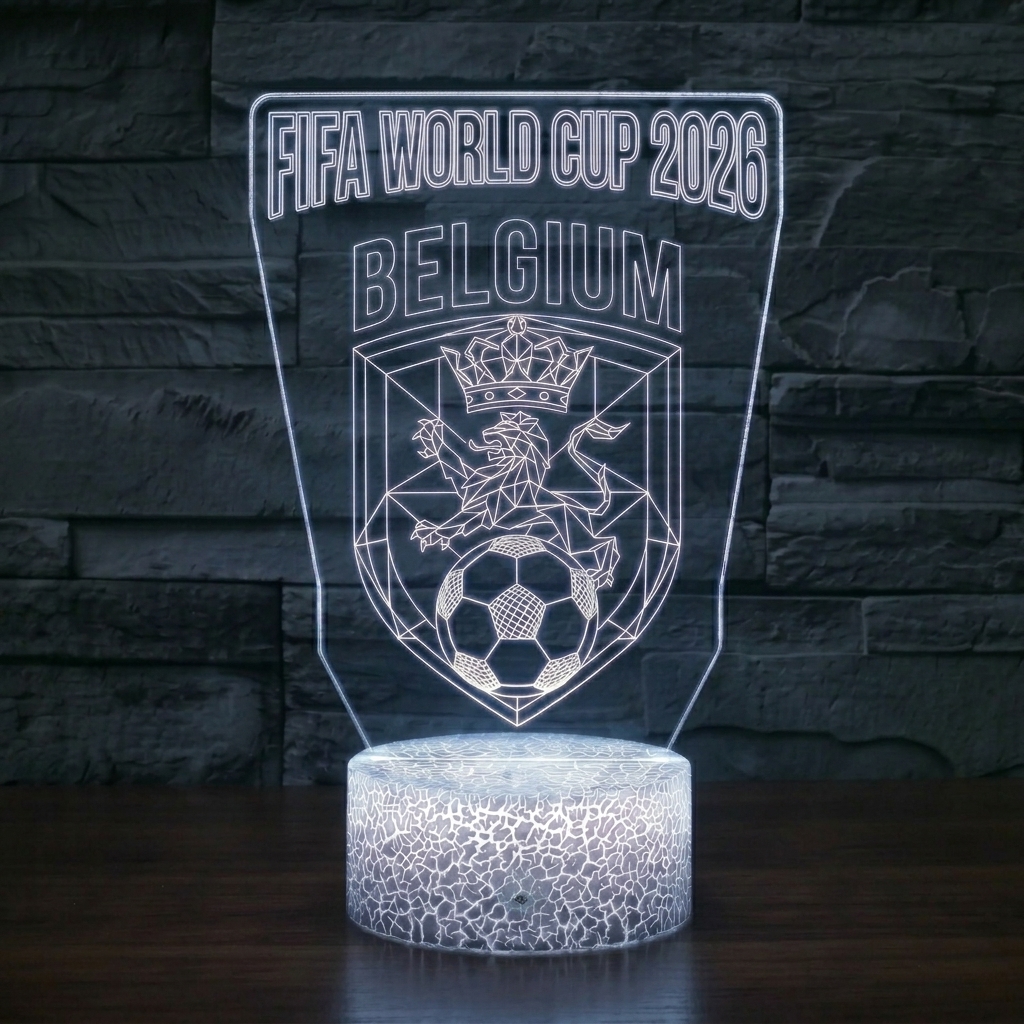 FIFA 2026 Belgium Soccer Sports Themed 3D Optical Lamp