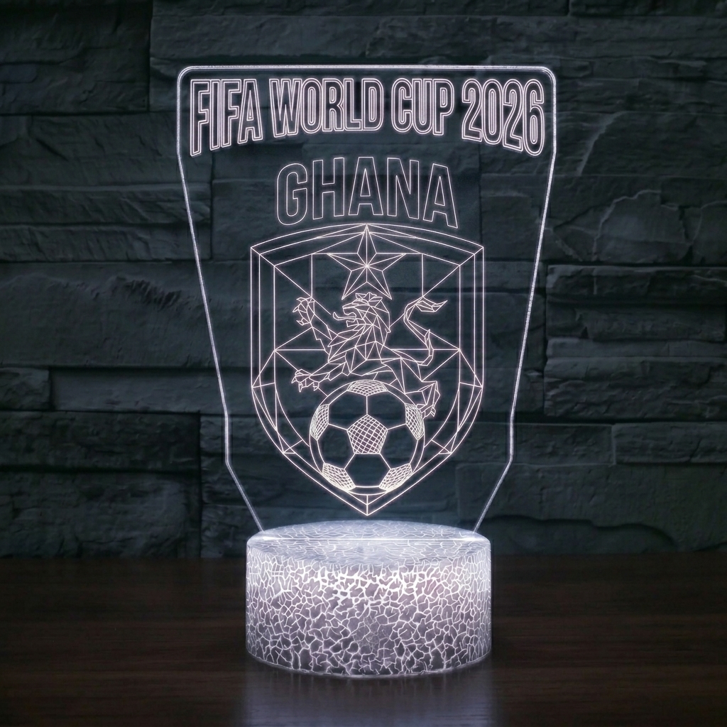 FIFA 2026 Ghana Soccer Sports Themed 3D Optical Lamp