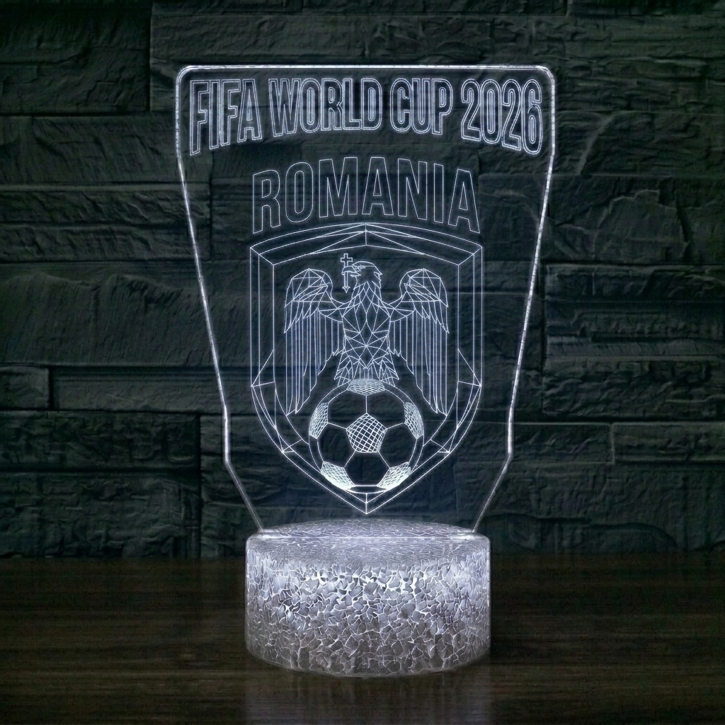 FIFA 2026 Romania Soccer Sports Themed 3D Optical Lamp